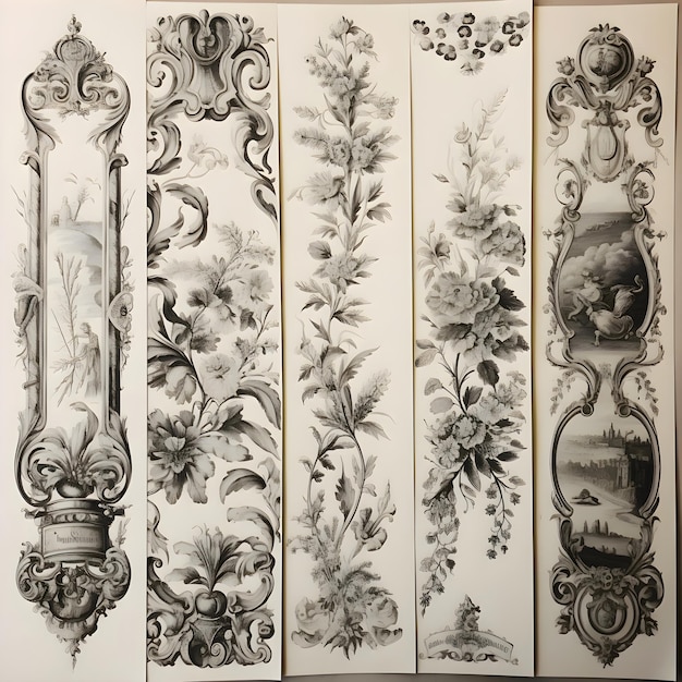 Free photo vintage baroque ornaments on the wall of a room