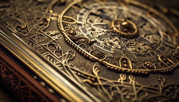 Free photo vintage brass compass a journey through history generated by ai