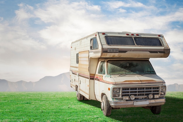 Vintage caravan outdoors