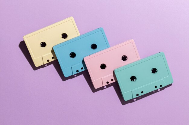 Vintage cassette tapes arrangement