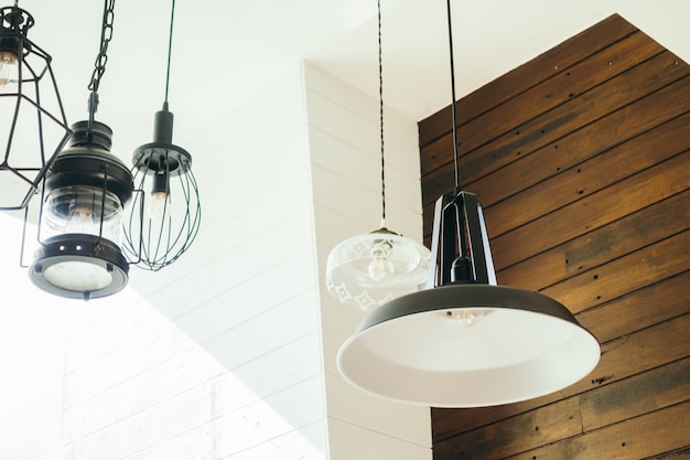 Free photo vintage ceiling light lamp