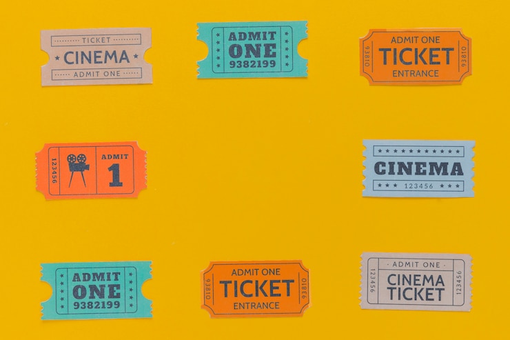 Free Photo vintage cinema tickets