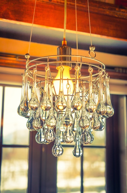 Vintage crystal chandelier ( Filtered image processed vintage ef