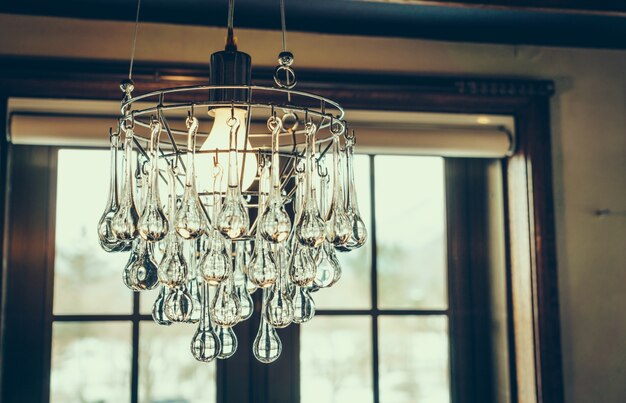 Vintage crystal chandelier ( Filtered image processed vintage ef