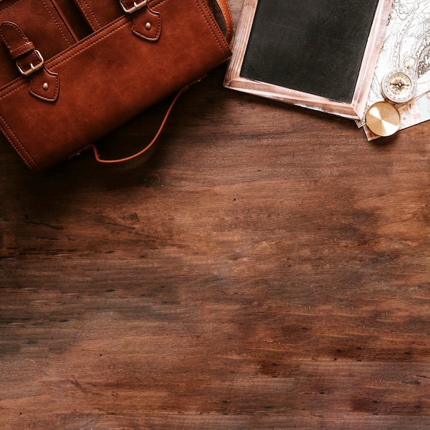 Vintage desk concept with slate