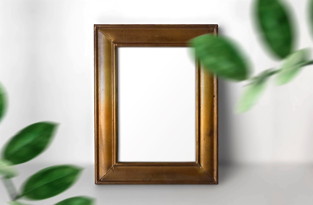 Vintage Frame with Plants