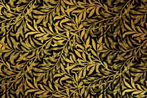 Free photo vintage golden floral pattern