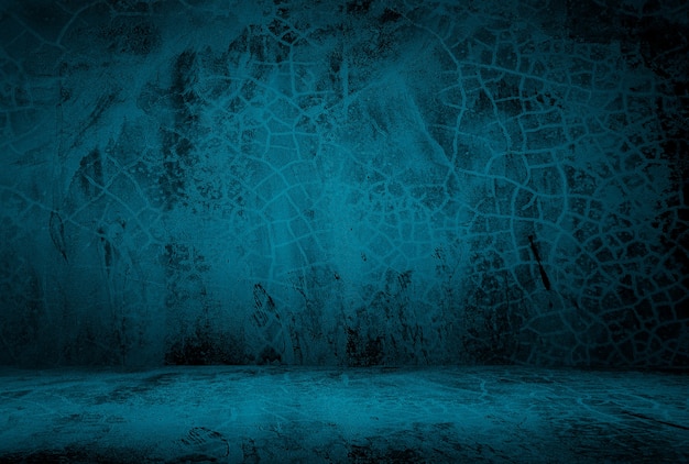 Foto gratuita fondo della parete dello studio di struttura del cemento blu del grunge dell'annata con la scenetta.