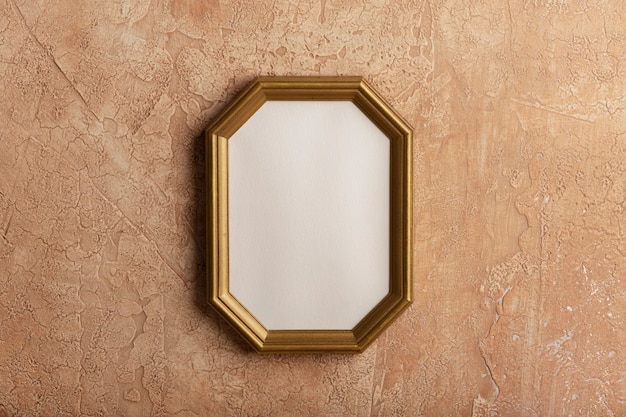 Vintage hexagonal frame on wall