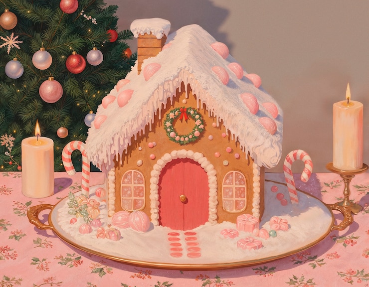 Free Photo vintage pastel christmas illustration