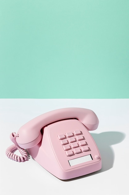 Vintage pink telephone arrangement