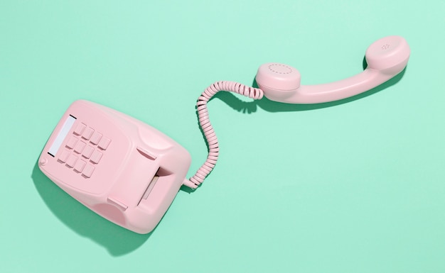 Vintage pink telephone assortment