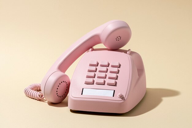 Vintage pink telephone assortment