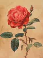 Free photo vintage rose digital art