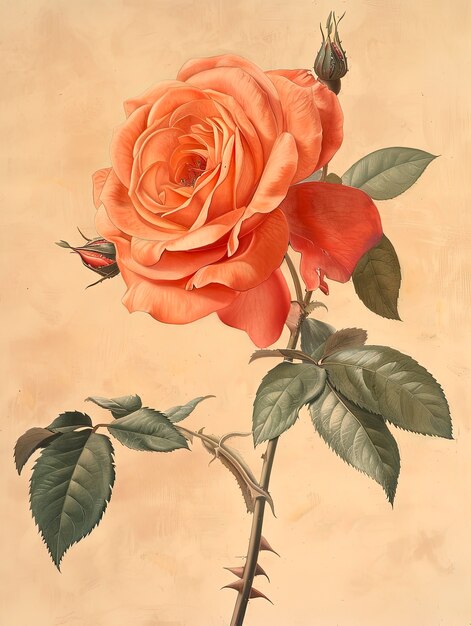 Vintage rose digital art