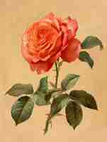 Free photo vintage rose digital art