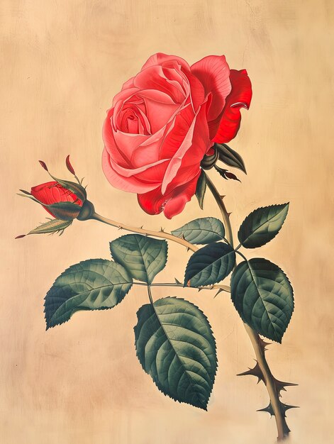 Vintage rose digital art