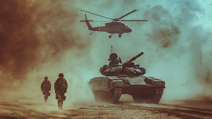 Бесплатный Фотография винтажный вид боевой танковой машины во время войны