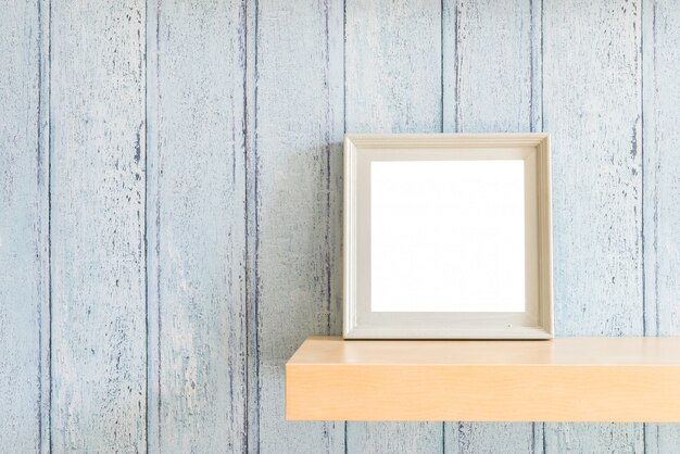 Vintage wood Blank photo frame with summer concept design
