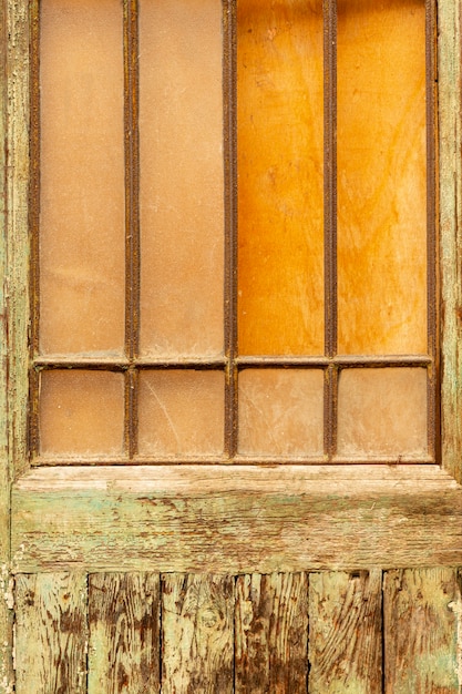 Free photo vintage wood with metal bars