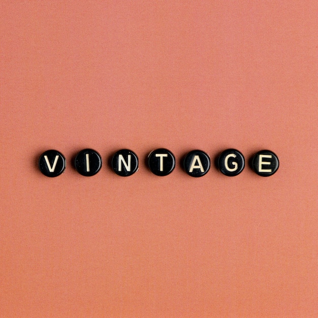 Free photo vintage word alphabet letter beads