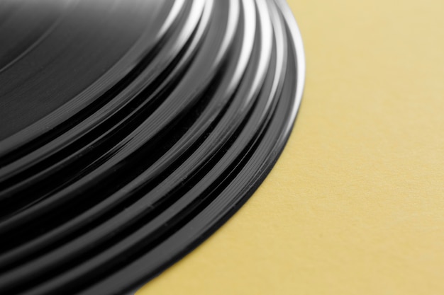 Vinyl record with retro texture assortment