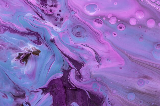 Violet fluid acrylic pour painting