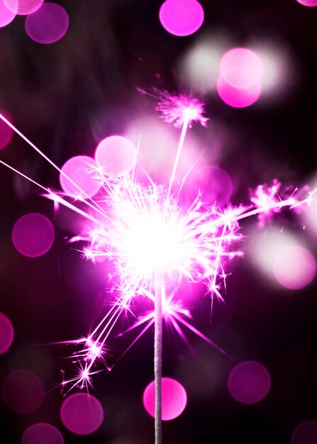 Violet New Year sparkler