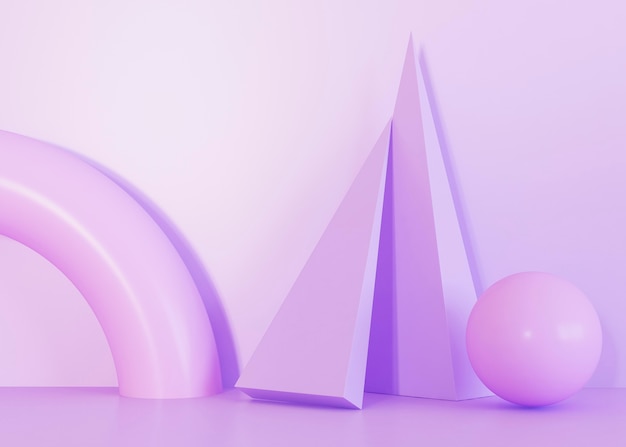 Violet tones of geometric shapes background