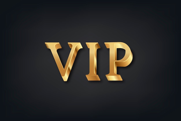 Free photo vip typography in 3d golden font