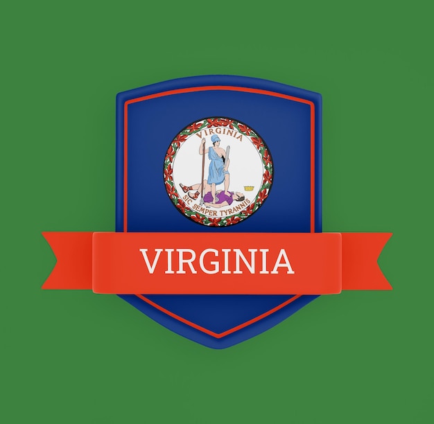 Foto gratuita bandiera della virginia con la bandiera