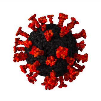 白い背景の3dレンダリングで分離されたウイルス細胞covid19コロナウイルスデザイン