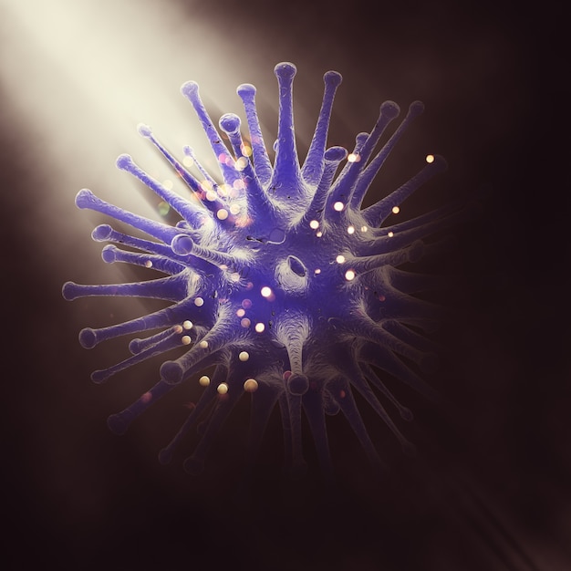 3D визуализации медицинской фоне с вирусом клетки
