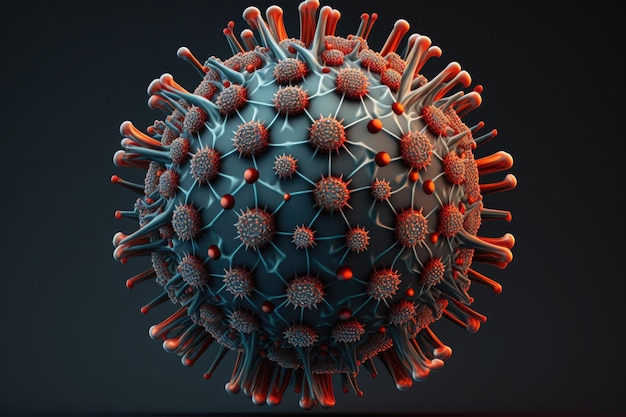 Virus cells in blood under the microscope Ai generative
