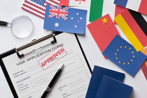 Free photo visa application for different countries arrangement