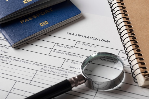 Visa application form composition