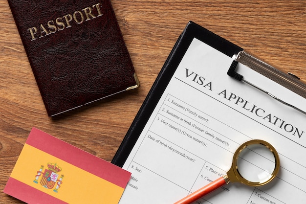 スペインの手配のためのビザ申請