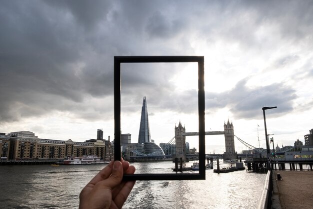 Visiting site behind photo frame