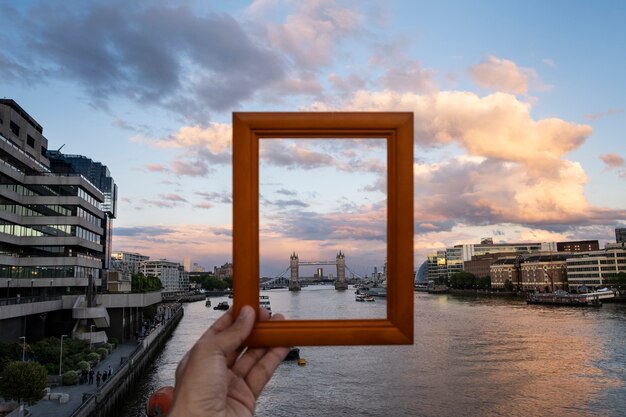 Visiting site behind photo frame