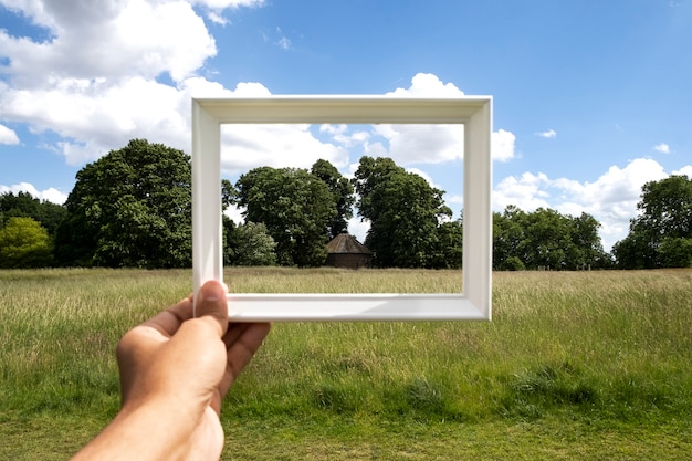 Visiting site behind photo frame