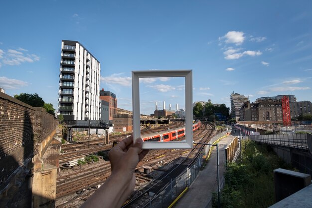 Visiting site behind photo frame