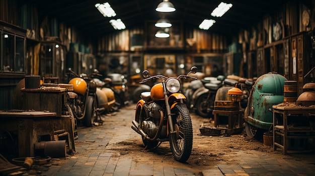Vista di una motocicletta cool e potente
