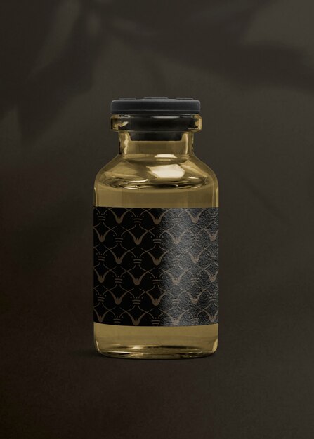 健康とウェルネス製品のパッケージングのための豪華な黒いラベルが付いたビタミン注射ガラス瓶