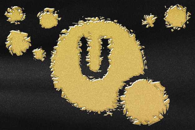 Символ здоровья витамина u, витамин концепция, s-метилметионин, абстрактное золото с черным фоном