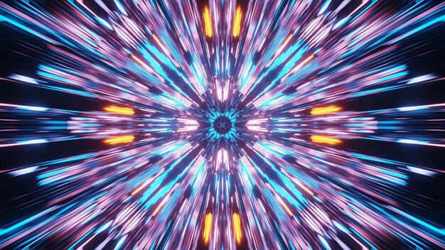 Vivid beautiful abstract mandala pattern for background with blue, orange and pink colors