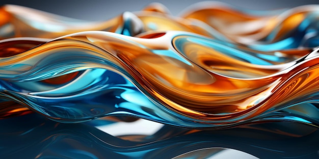 Free photo vivid blue and orange abstract water macro