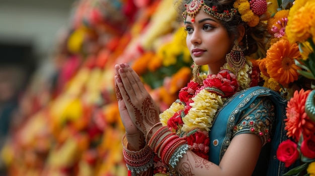 Free photo vivid colors of navratri celebration festival