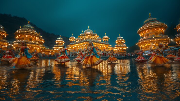 Free Photo vivid colors of navratri celebration festival