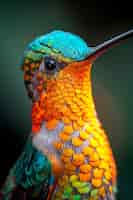 Foto gratuita colibrì dai colori vivaci nell'ambiente naturale