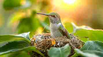 Free photo vividly colored hummingbird in natural environment